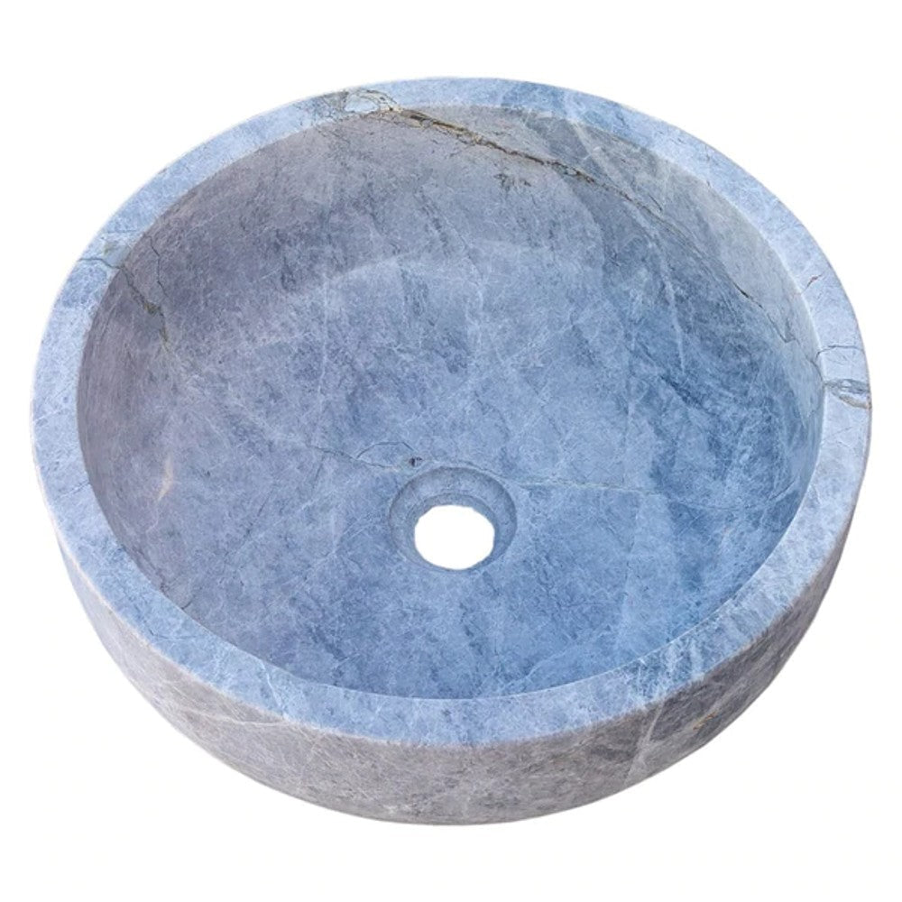 Sirius Silver Marble Vessel Sink Polished Finish 16 x 6 Inches