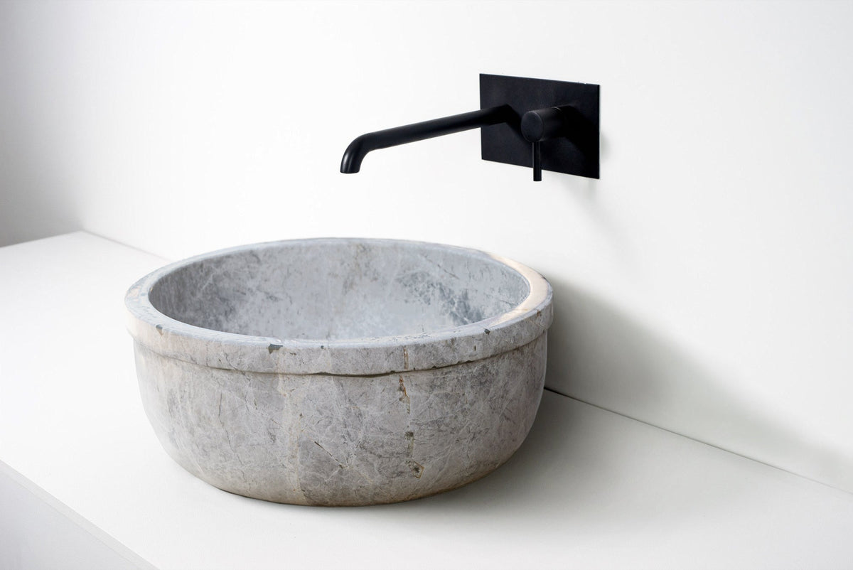 Sirius Silver Marble Self-Rimming Vessel Sink 16 Inch Polished