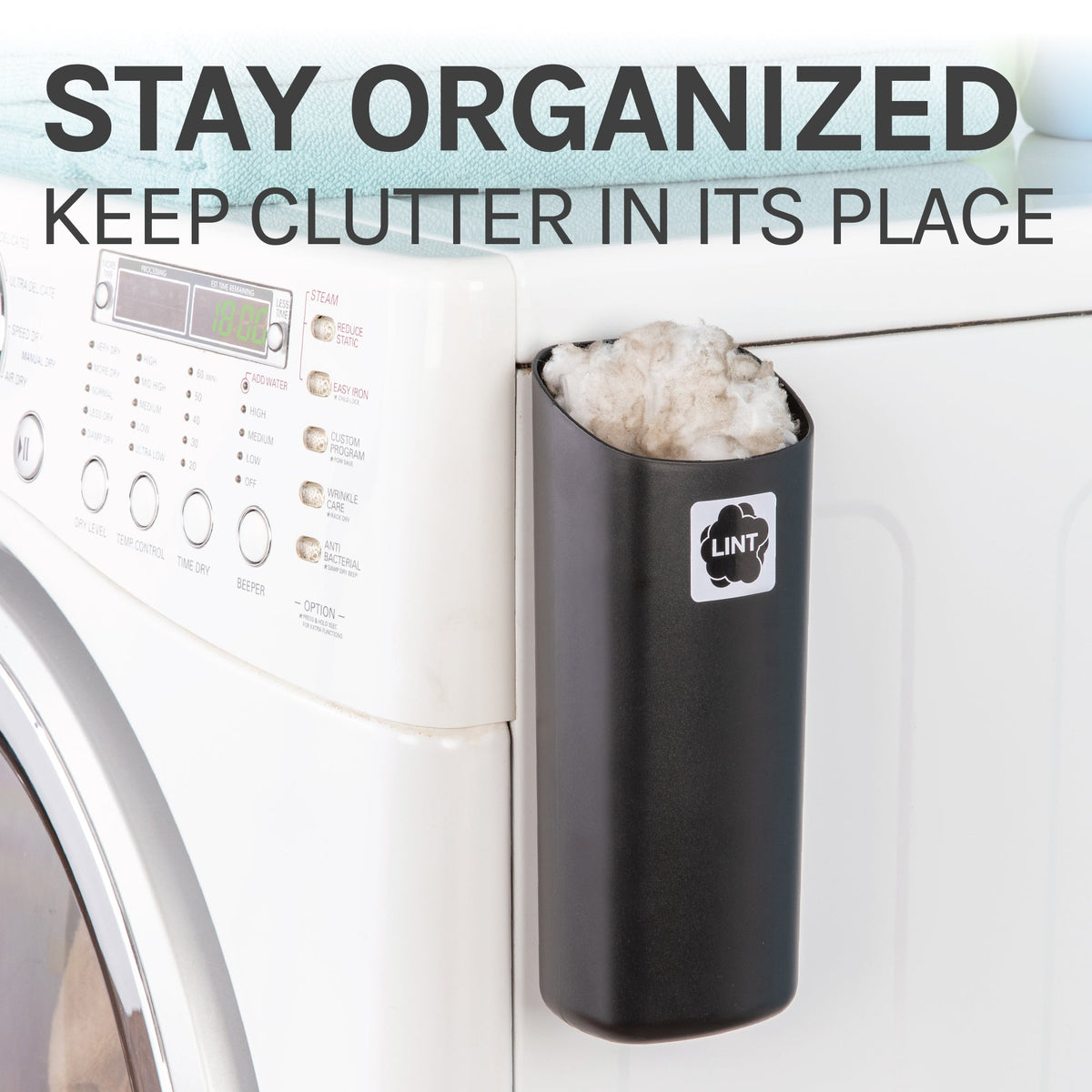 Small Magnetic Lint Bin (Black)