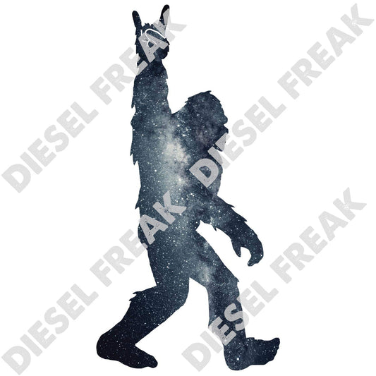 Starry Sky Cutout Sasquatch Silhouette