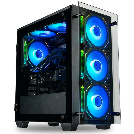 Stratos Micro RTX 5060 TI 8GB, 20-Core Intel Ultra 7 265KF, 32GB DDR5 RAM, 1TB NVMe SSD, Gaming Desktop PC w/Windows 11 Pro, 3-Year Warranty, RGB Keyboard+Mouse, Internal Wi-Fi 6E, 3X DP & HDMI