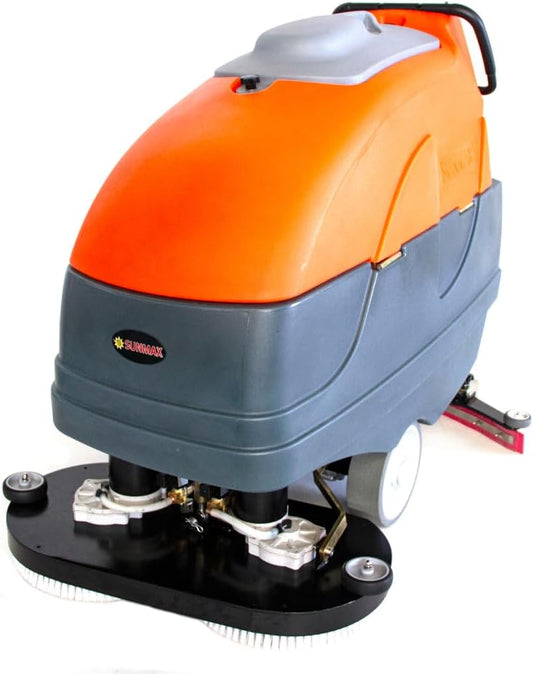SUNMAX 34" Self-Propelled Commercial Floor Scrubber Machine, 33-Gal Tank, 75000 sp.ft./H Efficiency, Ideal for Large-area Cleaning