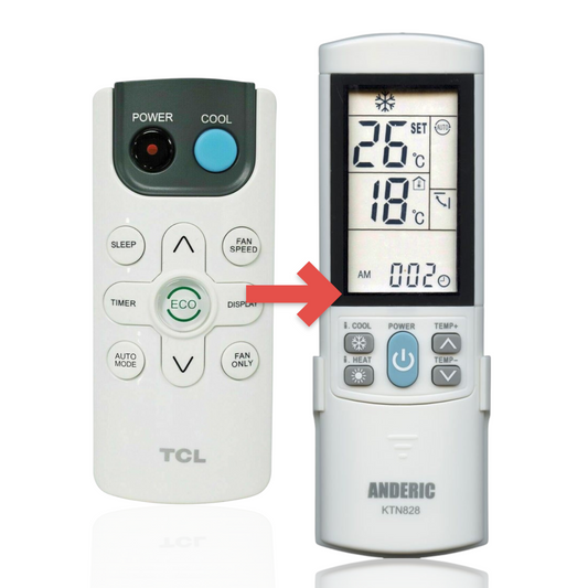 Anderic Substitute for TCL TAW12CR19REM Air Conditioner Remote Control [KTN828]