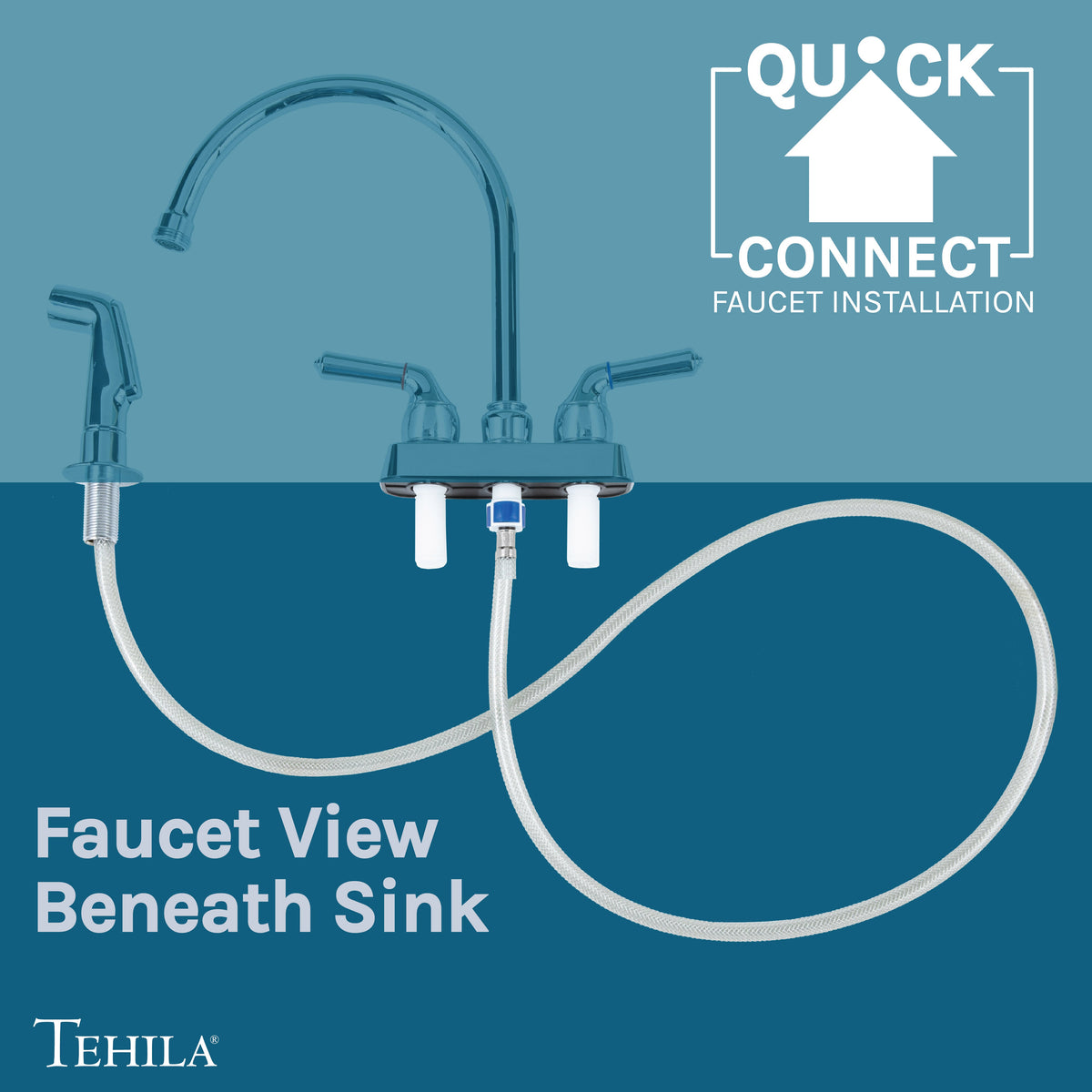 Tehila Space Saver Freestanding Black Utility Sink with Chrome Finish Gooseneck Faucet and Side Sprayer