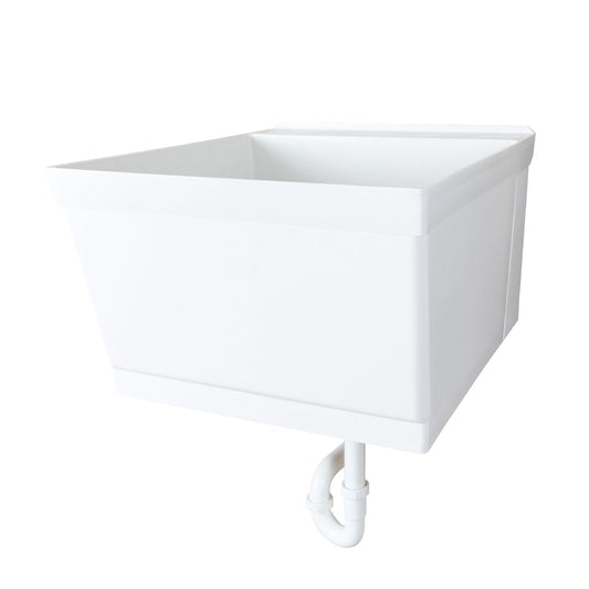 Tehila Standard Wall-Mounted White Utility Sink, No Supply Lines