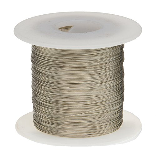 Tinned Copper Wire, Buss Wire, 18 AWG, 25' Length, 0.0403" Diameter, Silver