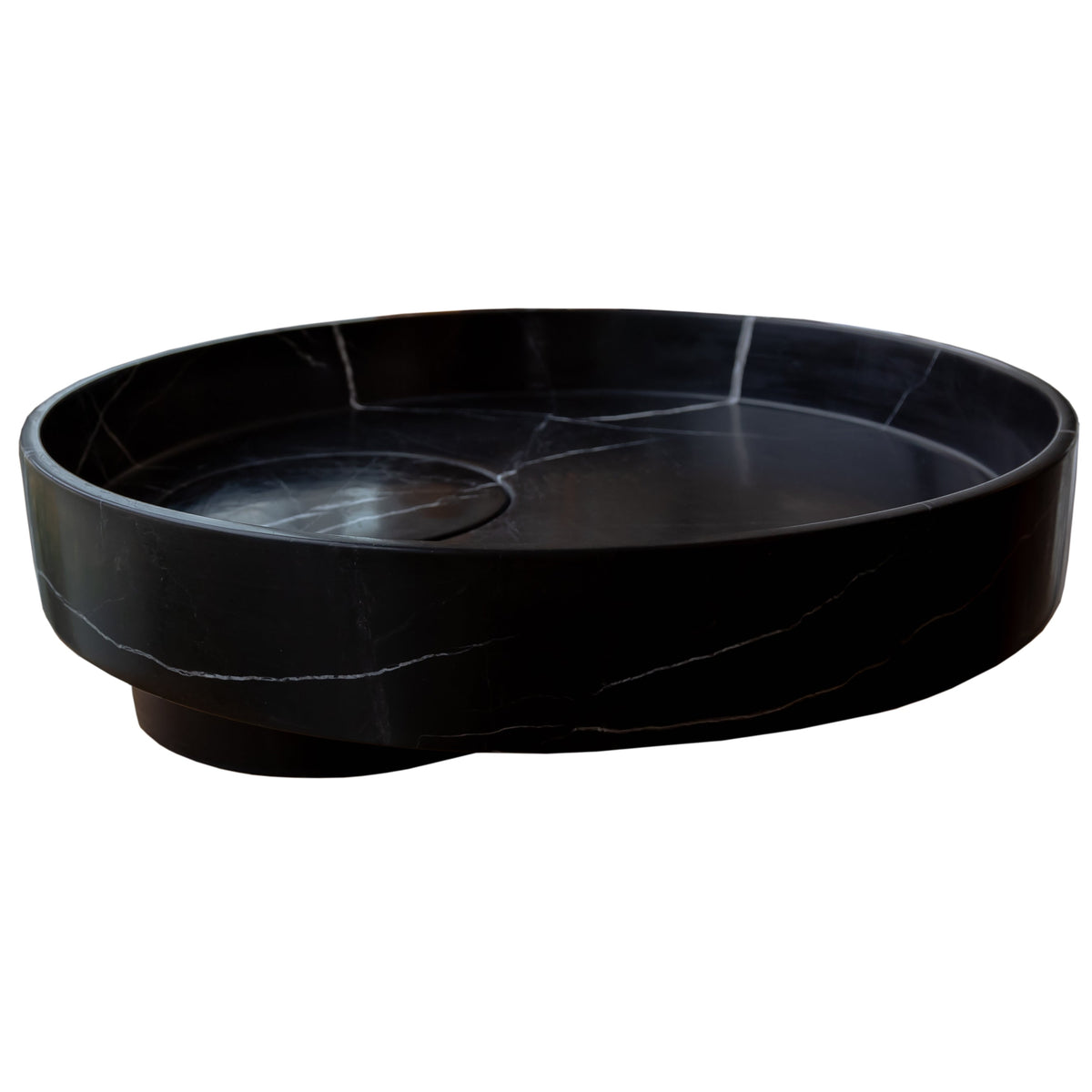 Black Marble Artistic Vessel Sink - Polished 17.5 x 6 Inches