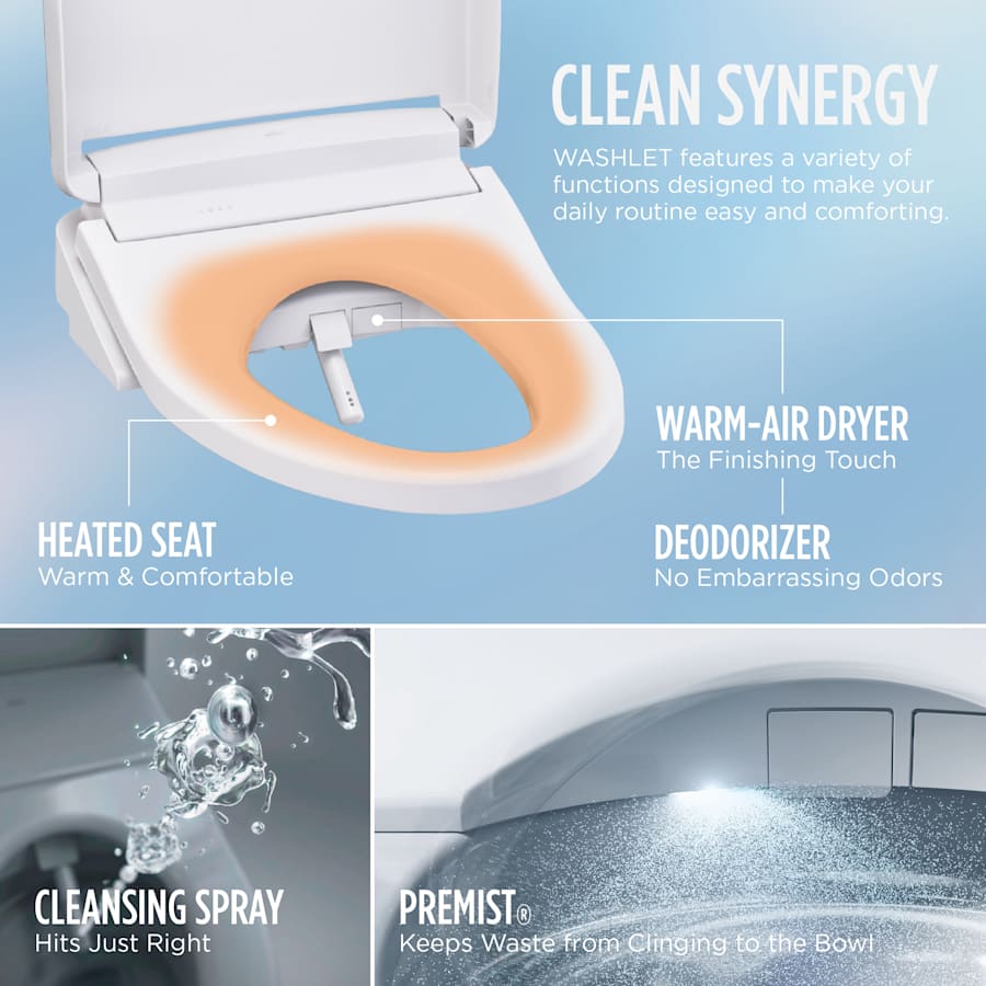 TOTO Washlet+ Legato One-piece Elongated 1.28 GPF Toilet And Washlet S5 Bidet Seat