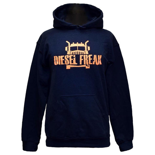 Truckin Freak Navy & Orange Glitter Adult Hoodie
