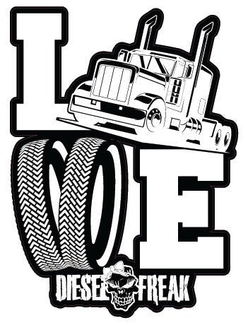 Truckin Love White Decal Matte