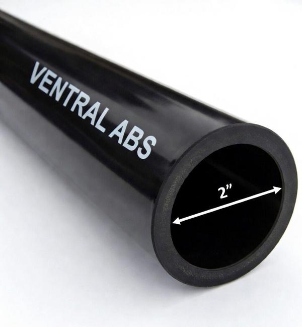 VENTRAL DWV Drain Pipe - Black ABS Custom Size and Length 2" (2.0) Inch