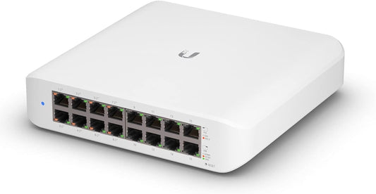 Ubiquiti - UniFi Switch (USW-Lite-16-PoE, 16 Gigabit Ethernet Ports, 8 PoE+ Ports, Wall Mounted)