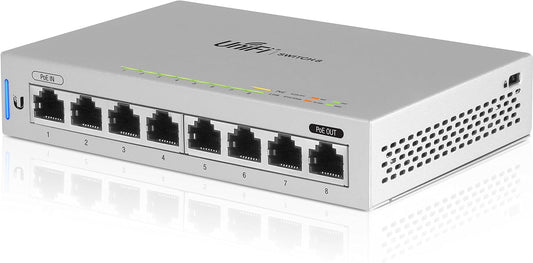 Ubiquiti UniFi US-8 PoE Powered 8 Port Managed Gigabit Switch with PoE Passthrough