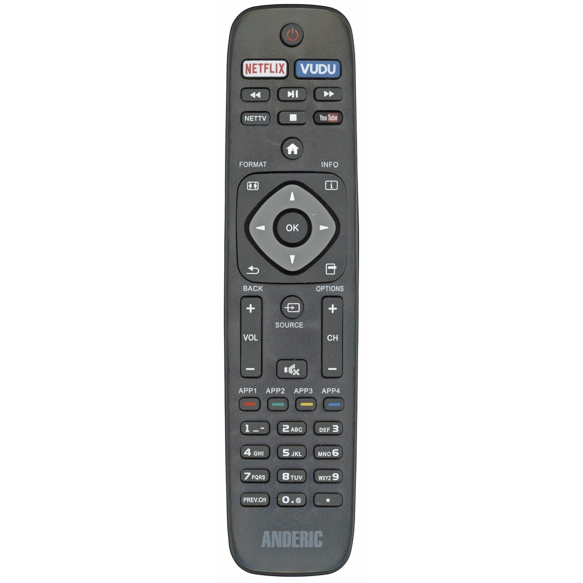 Anderic Substitute for Philips NH503UP TV Remote Control [URMT41JHG003]