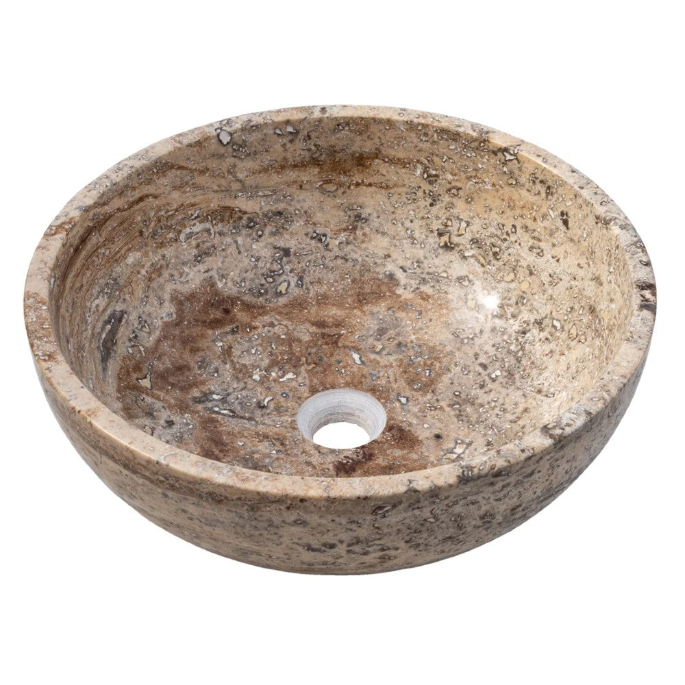 Valencia Beige Travertine Vessel Sink Filled Polished 16 x 6