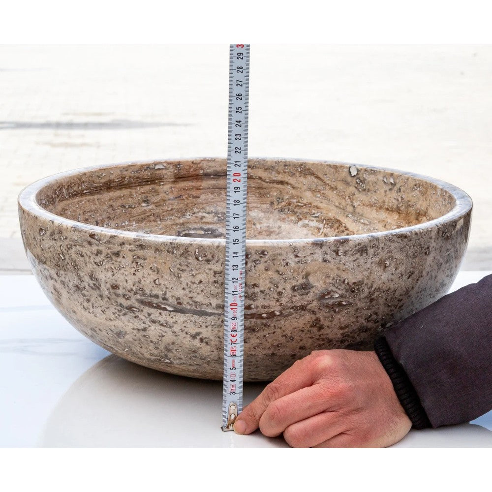 Valencia Beige Travertine Vessel Sink Filled Polished 16 x 6