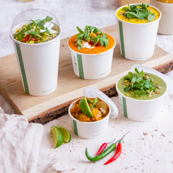 Vegware 115-Series PLA Lined Soup Container, 24oz, White (QTY 500), SKU SC-24G