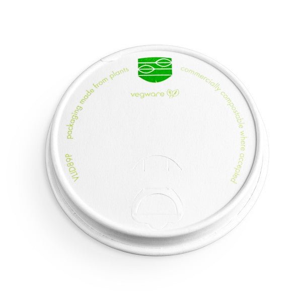 Vegware 89-Series Paper Hot Cup Lid PLA Lined Compostable (QTY 1000), SKU VLID89PG