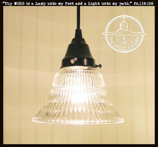 Heavy Vintage Clear Holophane Glass