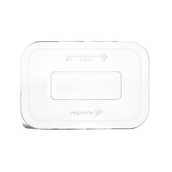 Vegware Gourmet PLA Flat Lid for V3 Bases Clear Compostable (QTY 600), SKU VW-V3GLC