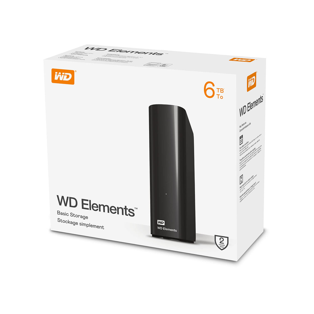 WD 1TB Elements SE - Portable SSD, USB 3.0, Compatible with PC, Mac - WDBAYN0010BBK-WESN