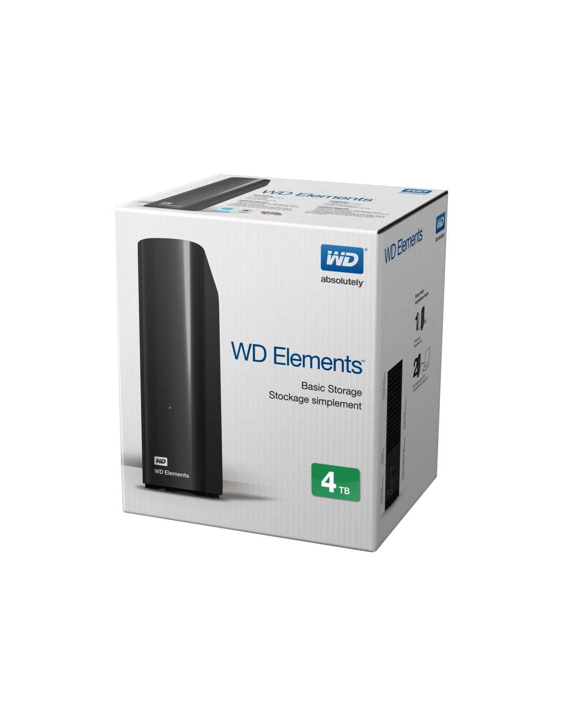 WD 1TB Elements SE - Portable SSD, USB 3.0, Compatible with PC, Mac - WDBAYN0010BBK-WESN