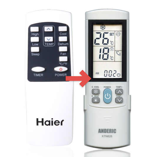 Anderic Substitute for Haier / GE WJ26X22482 Room Air Conditioner Remote Control [KTN828]