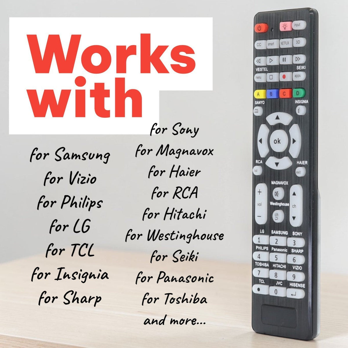 Anderic Substitute for Vizio VR2 TV Remote Control [RR1DTV]