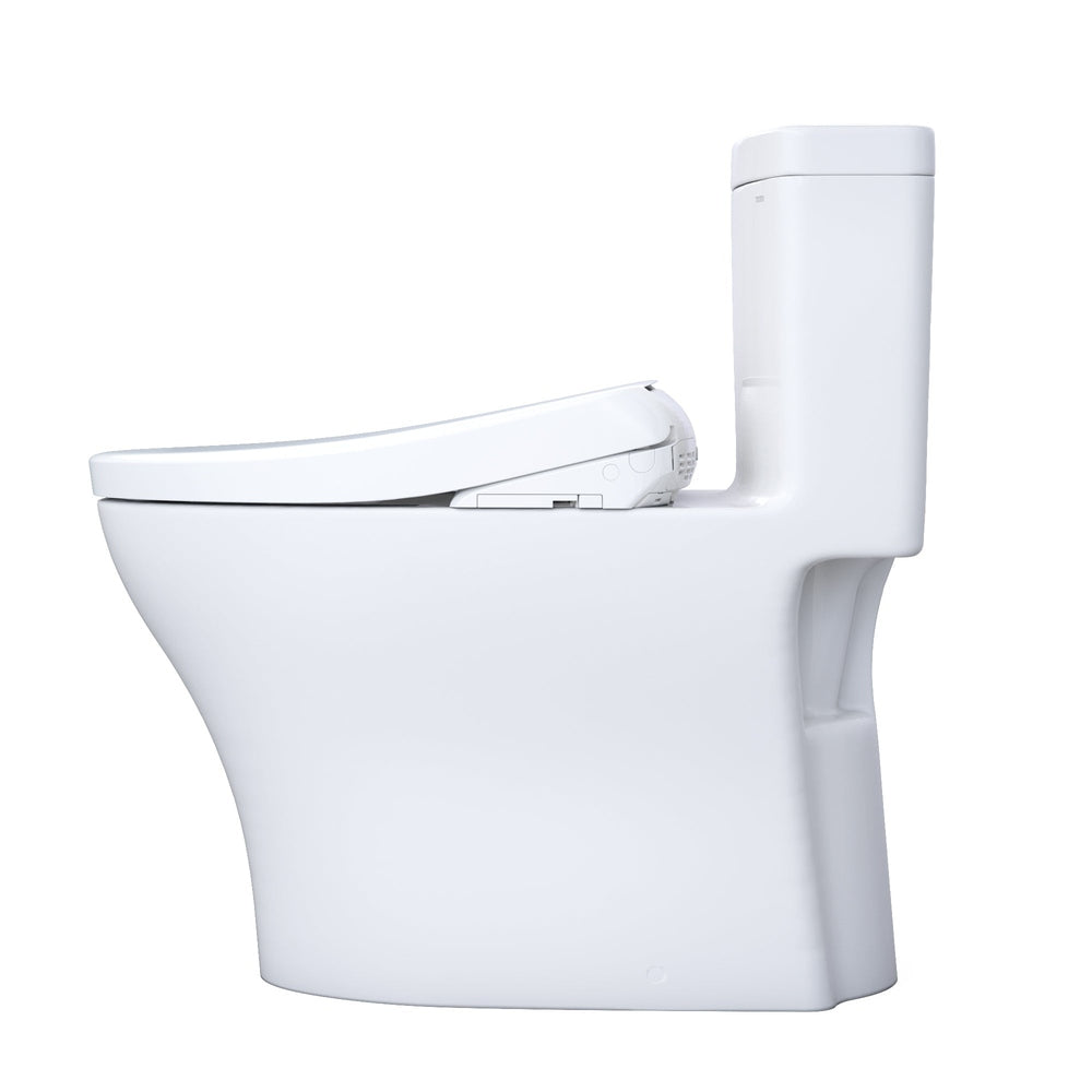 TOTO WASHLET+ Aquia IV One-Piece Dual Flush Toilet with Auto Flush S7A Bidet Seat, Cotton White