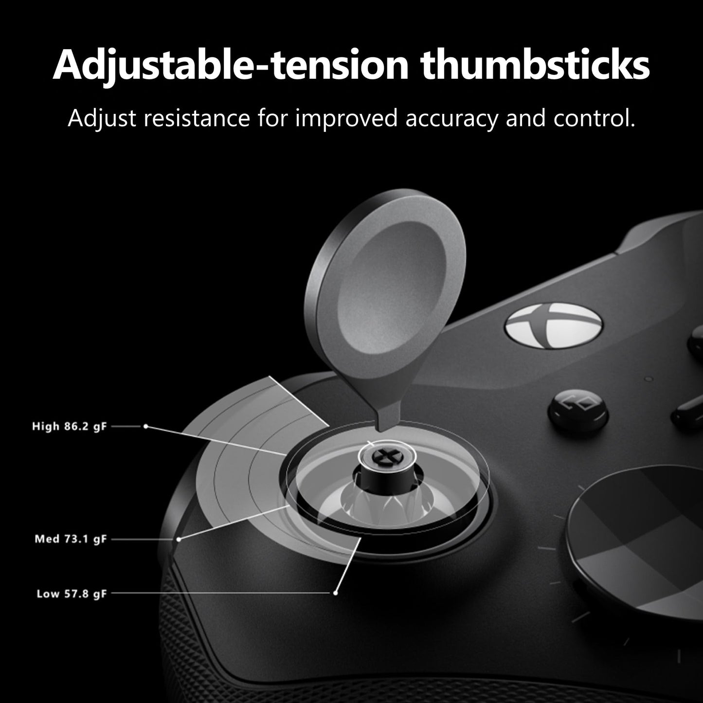 Xbox Wireless Gaming Controller | Elite Series 2 | Black | Console, PC, and Android | Adjustable Thumbsticks | Trigger Locks