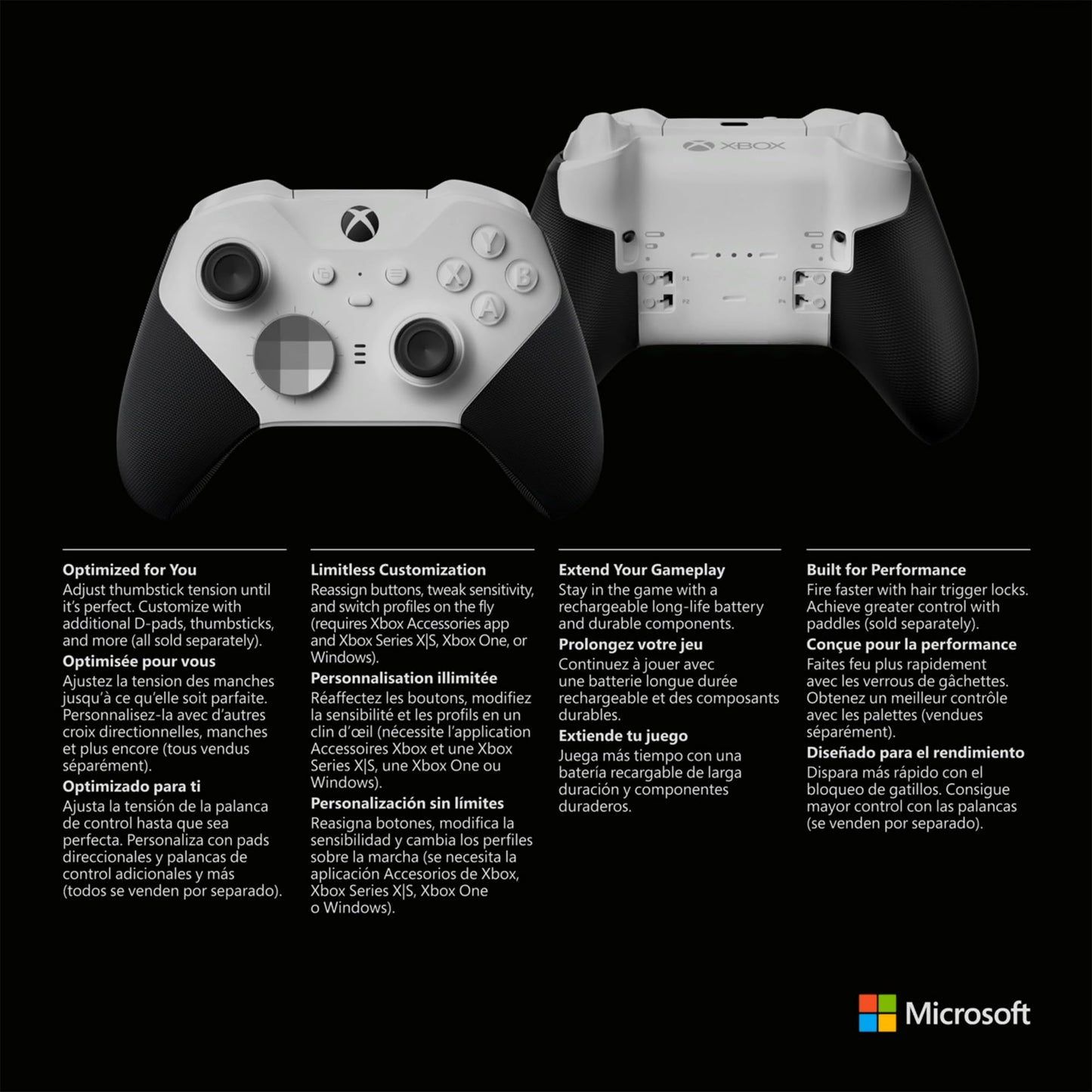 Xbox Wireless Gaming Controller | Elite Series 2 | Black | Console, PC, and Android | Adjustable Thumbsticks | Trigger Locks
