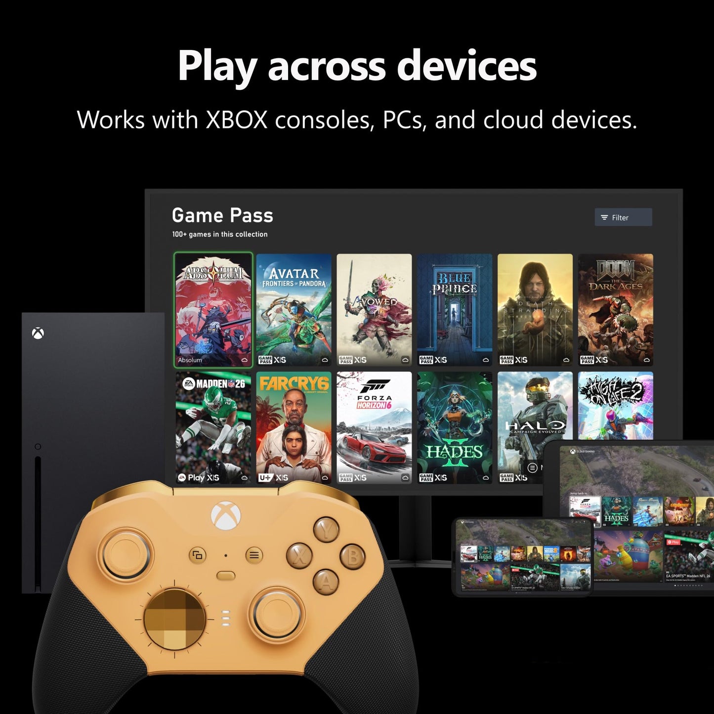 Xbox Wireless Gaming Controller | Elite Series 2 | Black | Console, PC, and Android | Adjustable Thumbsticks | Trigger Locks
