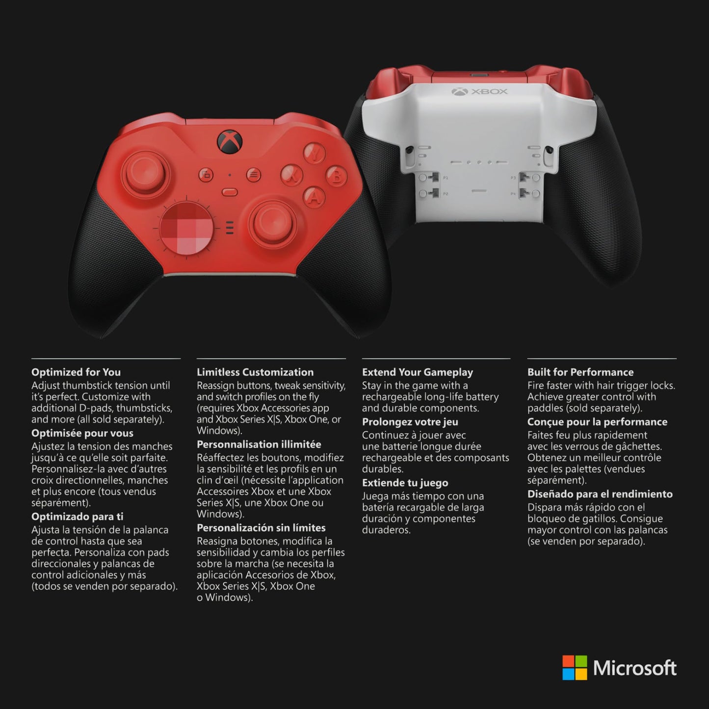 Xbox Wireless Gaming Controller | Elite Series 2 | Black | Console, PC, and Android | Adjustable Thumbsticks | Trigger Locks