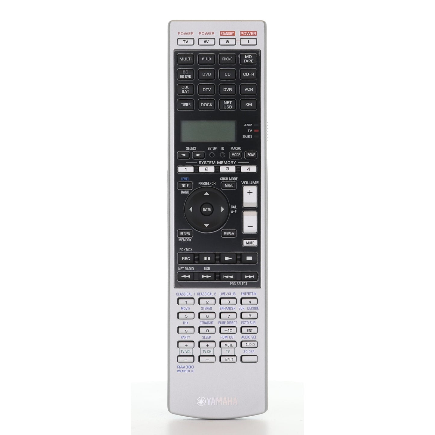 Yamaha RAV380 A/V Receiver Remote Control - WK481000