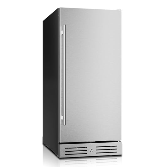 Yeego 24 Inch Beverage Refrigerator, 160-Can Beverage Cooler with Lock & Auto Defrost, Stainless Steel Indoor & Covered Outdoor Beverage Fridge, Freestanding or Under Counter for Beer, Soda & Wine