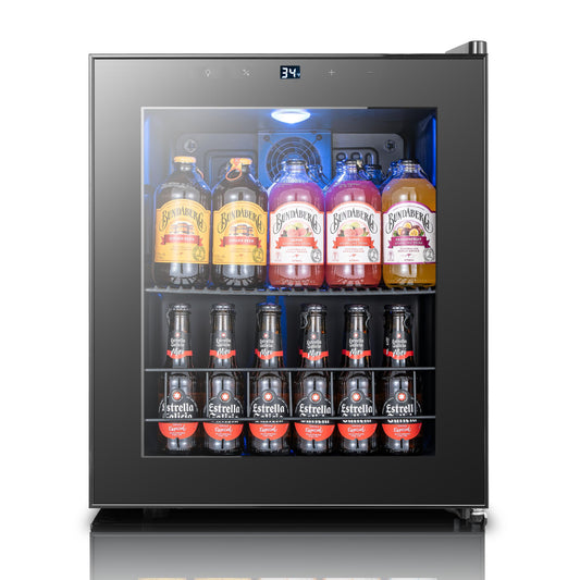 Yeego Beverage Refrigerator Cooler, 155 Cans Mini Fridge with Glass Door Beverage Fridge with Adjustable Shelves for Soda Beer or Wine, Beverage Cooler with Digital Temperature Control for Home Office